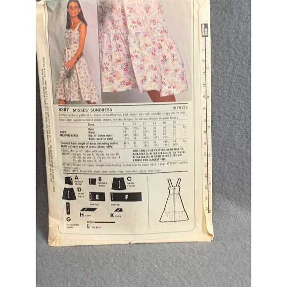 Simplicity ESP Extra-Sure Pattern 8387 Misses Sundress Sizes 14 16 18 - Picture 2 of 2